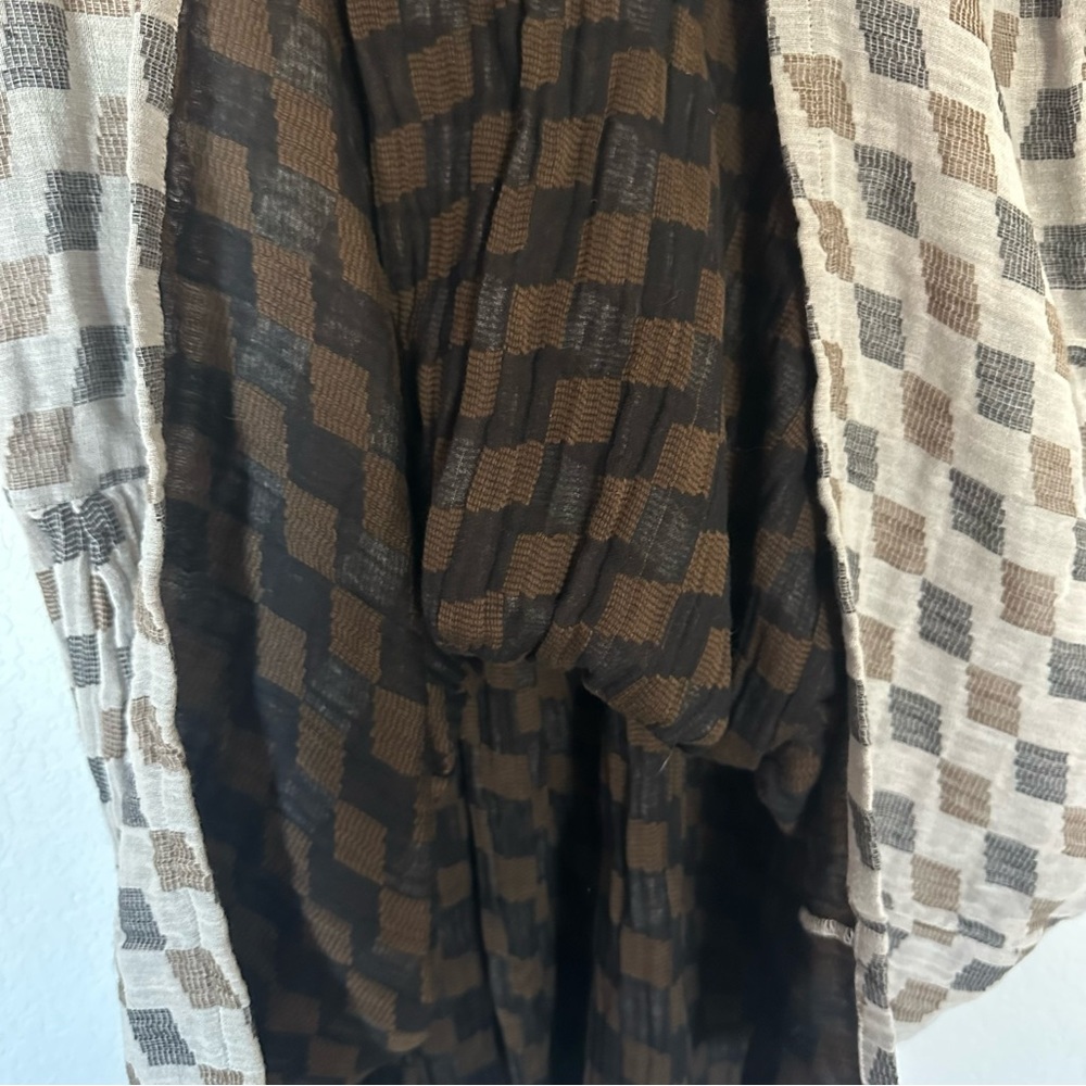 NWT Ace & Jig Tate Dress In Sedona Checkered Brown Reversible Pockets Sz M - Picture 8 of 10